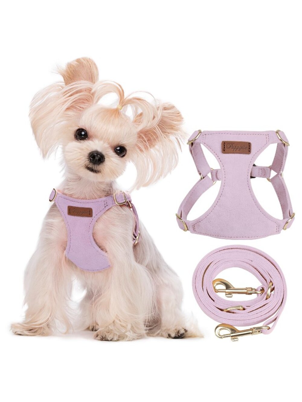 NWT Puppytie XS No Pull Dog Harness Multifunction Leash,Soft Adj. Vest Purple